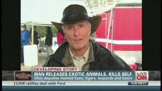 Jack Hanna on exotic animal escape and slaughter from Ohio preserve October 19 2011 [upl. by Ahcsas]