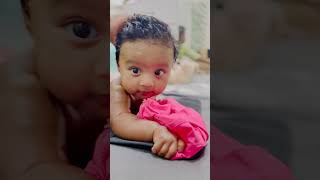 Baby body massage time shorts short shortvideo baby babygirl baby shorts love viralvideo [upl. by Desdee]