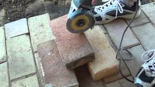 How to Easily Cut Bricks With a Portable Angle Grinder [upl. by Eilram]