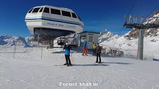 Skiing in BreuilCervinia Fornet 3048 m to Cervinia 2050 m [upl. by Eisse]