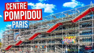 CENTRE POMPIDOU in Paris France  BEAUBOURG Museum Architecture Escalator Stravinsky Fountain [upl. by Leith]