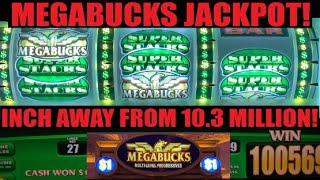 MEGABUCKS JACKPOT I hit a top Jackpot with 2 chances at 103 MILLION Las Vegas Casino Slots [upl. by Bezanson427]