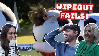 BRITISH FAMILY REACTS  Total Wipeout  Funniest Moments FAILS [upl. by Malet]