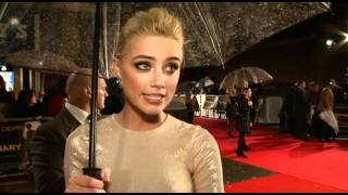 The Rum Diary London premiere  Amber Heard interview [upl. by Aihsinyt944]