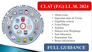 CLAT LLM 2024 UPDATED SYLLABUS  CLAT PG 2024  CLAT LLM ENTRANCE EXAM  CLAT PG ELIGIBILITY [upl. by Kendricks311]