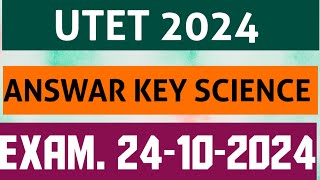 UTET SCIENCE ANSWER KEY 2024SCIENCEANSWERKEY utet answer key [upl. by Chantalle]