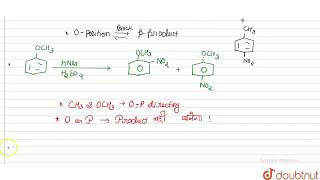 If pmethoxy toluene is nitrated the major product is   CLASS 12  AROMATIC COMPOUND  CHEMIS [upl. by Zacharie4]