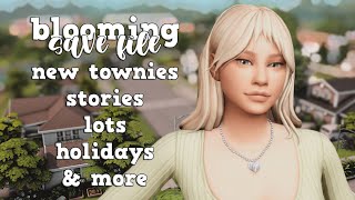 new townies stories lots holidays clubs♡  my blooming community save file all worlds done [upl. by Eihtak417]