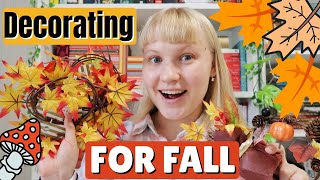 🍂Decorate My Bookshelf With Me for Fall 🍄 Bookshelves Fall Decoration 📚🍂Bookshelves Decorating Ideas [upl. by Oberon]