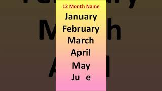 12 Month Name [upl. by Leachim325]