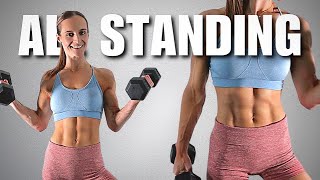 20 MIN ALL STANDING HIIT WORKOUT WITH WEIGHTS  Low Impact [upl. by Jean-Claude]