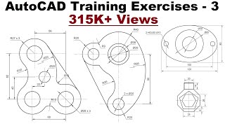 AutoCAD Training Exercises for Beginners  3 [upl. by Brad]