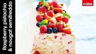 How to make a raspberry strawberry pistachio amp nougat semifreddo [upl. by Arihsat507]