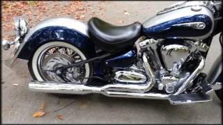 Yamaha XV1700 roadstar 2007 with exhaust Cobra usa Power Pro HP 2 Into 1 [upl. by Lynnell]