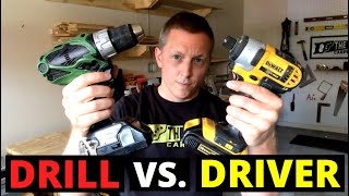 DRILL VS DRIVER Whats The Difference Cordless Drill Vs Impact DriverCOMPARISON [upl. by Thynne]