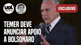 Temer deve declarar apoio a Bolsonaro na sexta e foi contra MDB apoiar Lula no 2º turno  Bombig [upl. by Ahsauqram]