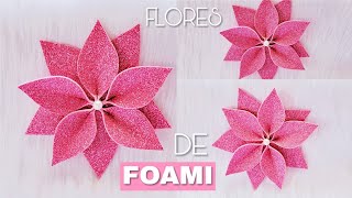 Aprende Cómo hacer una linda FLOR DE FOAMI🌺🌺How to make a flowers😊 [upl. by Rafa]