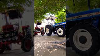 New Holland with Red Horse 🚜 redhorse newholland farming farmingtractor shorts [upl. by Reilamag]