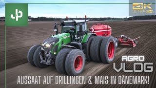 Weizen Aussaat 2022 Extrem  Fendt auf Drillingen Mais in Dänemark Agrovlog  JP Agrar [upl. by Elvah]