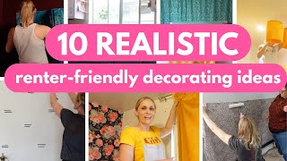 10 REALISTIC Budget RenterFriendly Decorating Ideas  No PaintNo Wallpaper  Tips amp Hacks [upl. by Harrat]