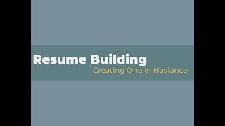 Building a Resume [upl. by Gnues]