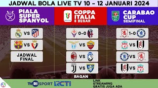 Jadwal Bola Malam Ini Live TV 2024  Coppa Italia TVRI Sports Piala Super Spanyol RCTI Carabao Cup [upl. by Eeldivad140]