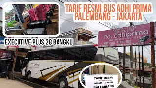 1 Informasi Tarif Resmi Terbaru Bus Adhi Prima Executive Plus 28 Bangku Dari Palembang  Jakarta [upl. by Fadil725]