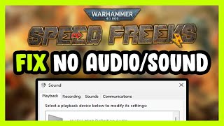 How to FIX Warhammer 40000 Speed Freeks No AudioSound Not Working [upl. by Nylikcaj]