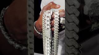 15MM vs 25MM vs 18MM Moissanite Cuban Chain moissanite [upl. by Glarum]