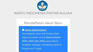 CARA DAFTAR KIP KULIAH 2024  PENDAFTARAN SUDAH DIBUKA GAIS [upl. by Nnyrb]