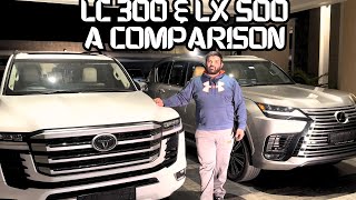 2023 Land Cruiser LC300 VS 2023 Lexus Lx500 Comparison 4x4 toyota lexus landcruiser [upl. by Hulda77]