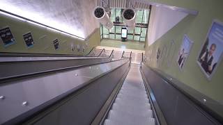 Sweden Stockholm Odenplan trainsubway station 2X elevator 1X escalator  going down to platform [upl. by Abey]