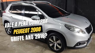 PEUGEOT 2008 GRIFFE 16 16v ASPIRADO ANO 2016 SERÁ QUE DÁ MUITO DEFEITO É CARO DE MANTER EM 2022 [upl. by Arno]