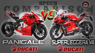 DUCATI PANIGALE V4 R vs DUCATI SUPERLEGGERA V4 SPECS COMPARISON [upl. by Anirak]