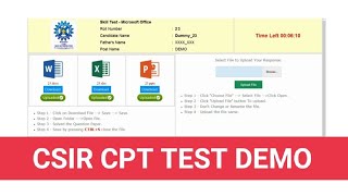 CSIR Skill test demo video for candidates  CSIR CPT TEST 2024 [upl. by Aleece]