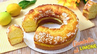 CIAMBELLA SOFFICE AL LIMONE CON CUORE ALLA CREMA  Ricetta Facile Ciambella al limone  Senza burro [upl. by Subocaj]