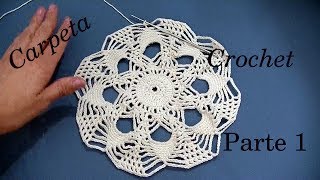 CARPETA a crochet o ganchillo PARTE 1 diseño redondo tutorial paso a paso Moda a Crochet [upl. by Childs]