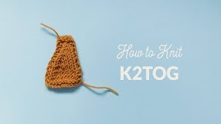 How to Knit 2 Together k2tog  Hands Occupied [upl. by Lemmor]