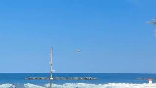 Incendio a Colonnata il Canadair si rifornisce a San Benedetto del Tronto [upl. by Brownley830]