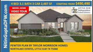 Pewter Plan By Taylor Morrison Homes in Northlake Estates in Little Elm TX New Home Video Tour [upl. by Rothstein]