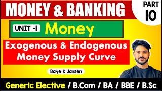 Exogenous amp Endogenous Money Supply Curve  Money amp Banking  GE Sem3 amp 5 Bcom BA BSc DU [upl. by Notterb]