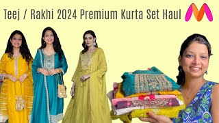 Myntra TeejRakshabandhan special Premium kurta set haul😍Trendy outfits for Rakhiswatikastyle [upl. by Myrta]