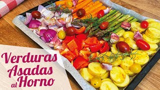 VERDURAS ASADAS AL HORNO 🫑🥕 TIEMPO Y TEMPERATURA para cocción perfecta [upl. by Wojcik]