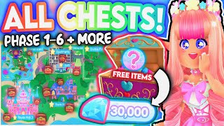 GET 30K DIAMONDS IN 30 MINS FROM 40 CHESTS ALL CHEST LOCATIONS IN ROBLOX ROYALE HIGH Campus 3 [upl. by Milore956]