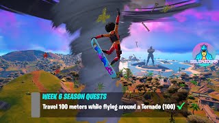 Travel 100 Meters While Flying Around a Tornado 100  Fortnite Week 6 Season Quests [upl. by Broderic]