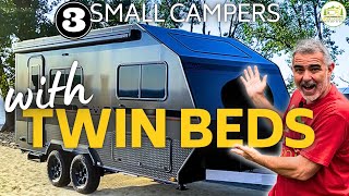 3 Small Travel Trailers With Twin Beds and Bathrooms  2024 Models [upl. by Sedgewick808]