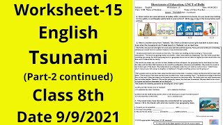 Worksheet 15 English class 8 9921  English class 8  English worksheet 15 [upl. by Dawson]