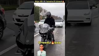 Kawasaki Ninja H2R VS Yamaha R1 in Exhaust Soundshorts bike yamahatzr supertwin yamahawarrior [upl. by O'Toole]