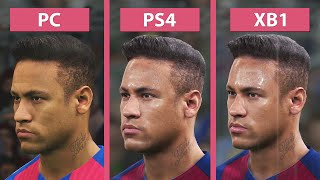 PES 2017  Pro Evolution Soccer 2017 – PC vs PS4 vs Xbox One Graphics Comparison [upl. by Jarrow]