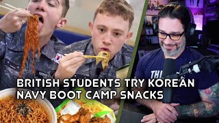 US Marine Reacts  British Students Try Korean Navy Boot Camp Snacks  Korean Englishmen [upl. by Sena712]